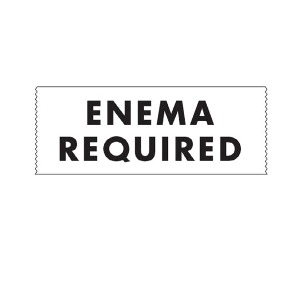 Printed Chart Tape - Enema Required, PK3